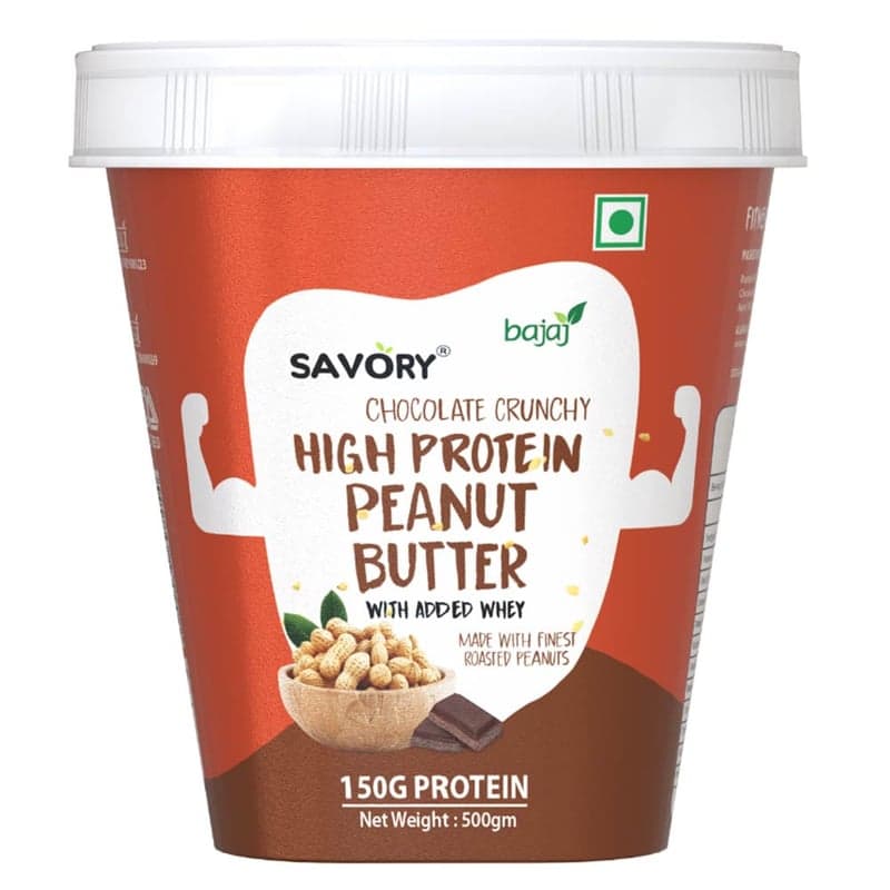 Savory Chocolate High Protein Peanut Butter, 500 g Crunchy