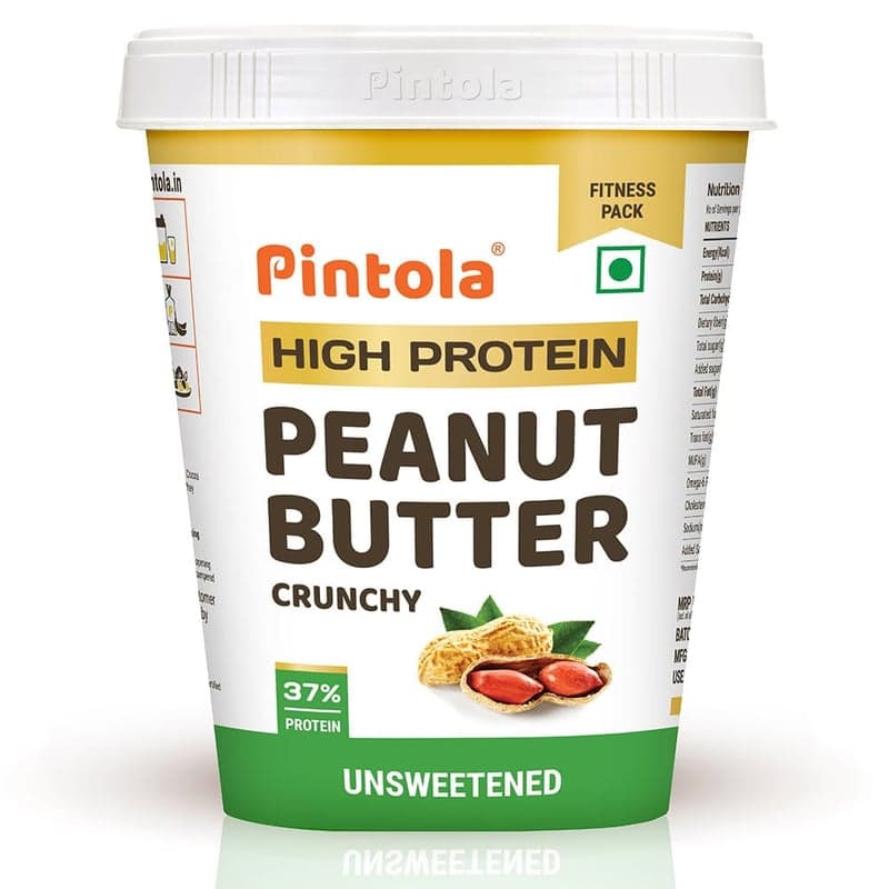 Pintola High Protein Peanut Butter, 0.510 kg Unsweetened Crunchy