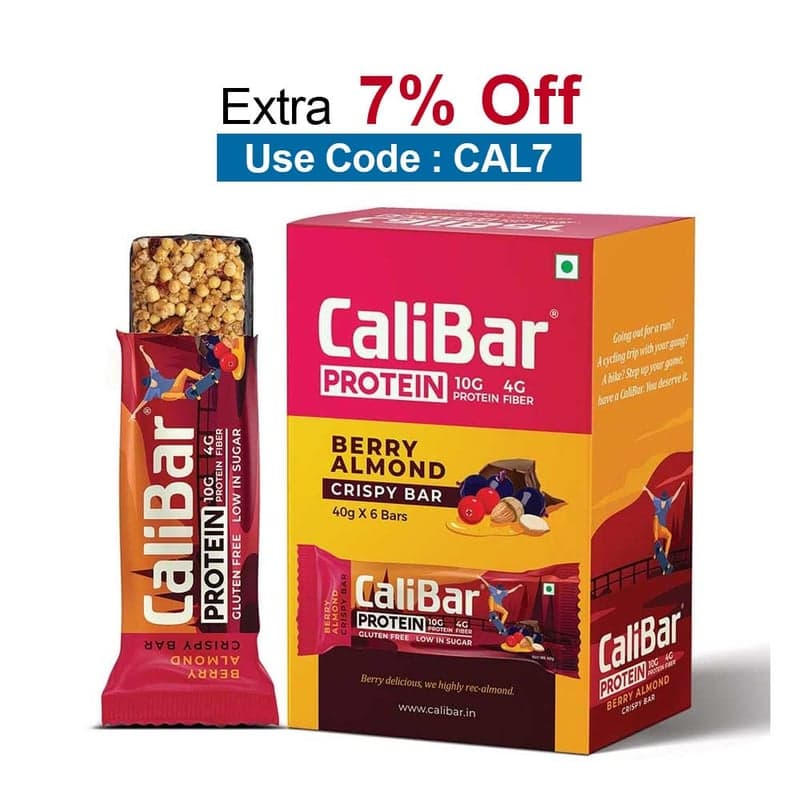 Calibar Protein Bar 10g Protein, 6 bar(s) Berry Almond