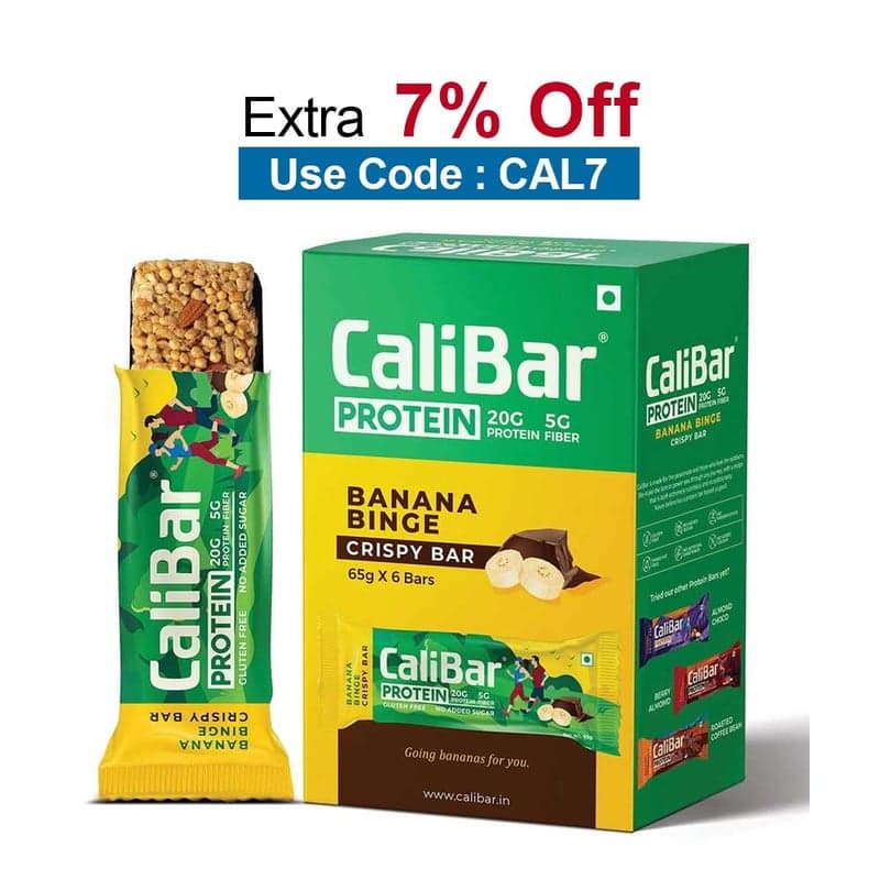 Calibar Protein Bar 20g Protein, 6 bar(s) Banana Binge