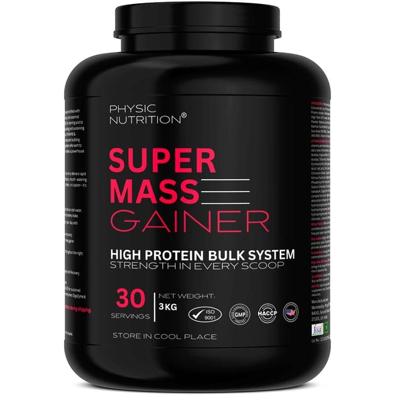 Physic Nutrition Super Mass Gainer, 6.6 lb Kesar Kulfi