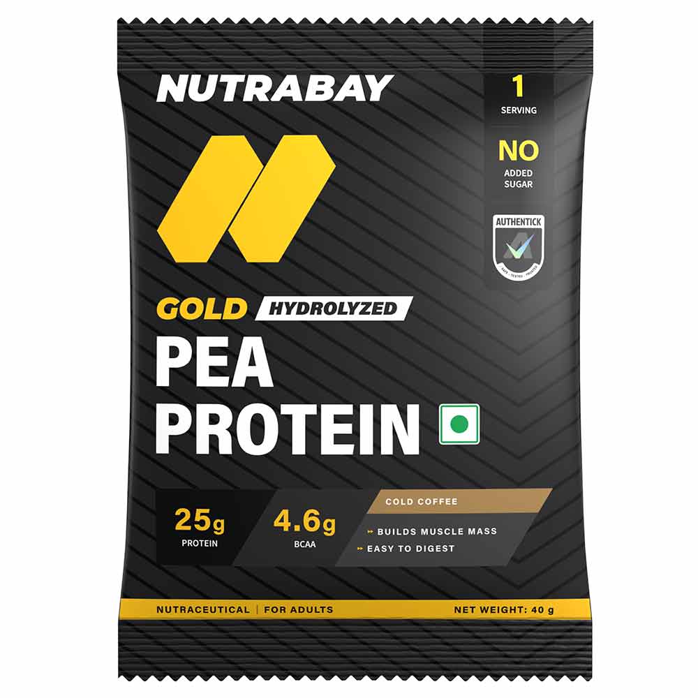 Nutrabay Gold Pea Protein, 0.09 lb Cold Coffee (Single Serve)