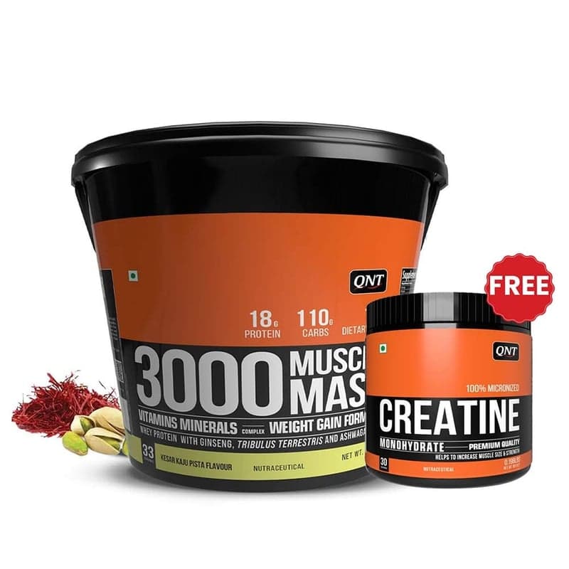 QNT Muscle Mass 3000, 11 lb Kesar Kaju Pista