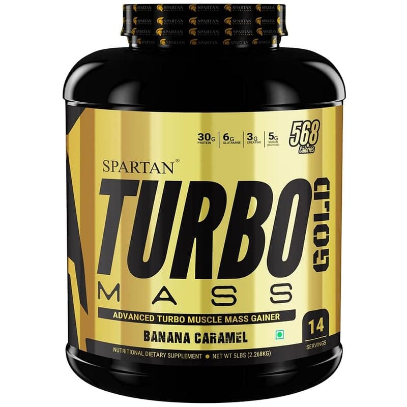 Spartan Nutrition Turbo Mass Gold, 5 lb Banana Caramel
