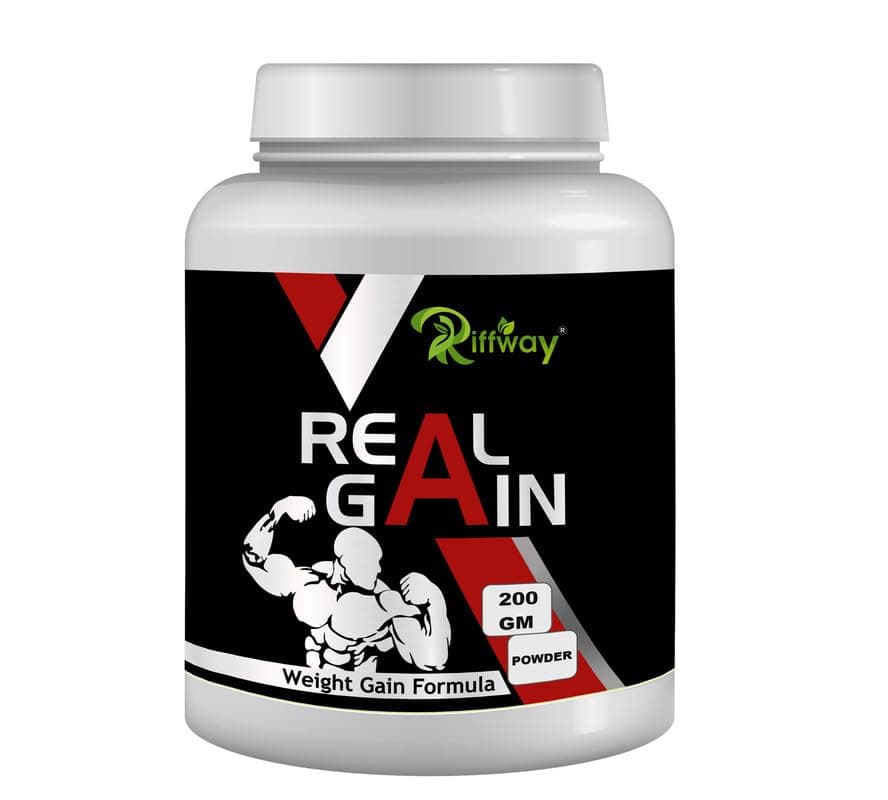 Real Gain| Weight Gain Powder Fast Weight, Muscle Gain & Bone Strength | For Under weight Men | Weight Gainer For Mass Muscle Protein Formula|Weight Gain Ayurvedic Powder| 200gm