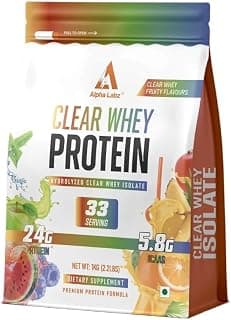 Clear Whey Protein | Hydrolyzed Whey Isolate | 24g Protein, 5.8g BCAAs, 33 Servings | Mango Flavour | Fast Absorbing | Low Carb & Fat | For Muscle Recovery & Lean Muscle Growth | 1kg