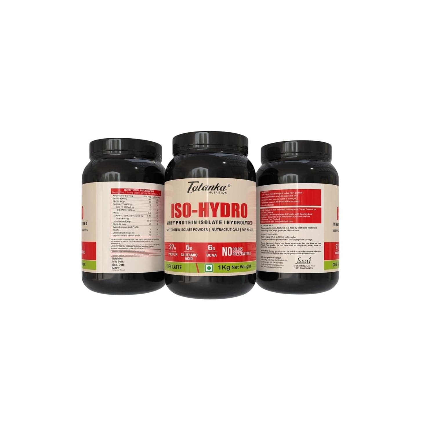 TATANKA NUTRITON Intense Muscle Mass Gainer | High Calorie Protein Weight Gaining Powder (Kulfi Bite, 5Kgs) And Iso Hydro Whey Protein |Vegetarian Muscle-Building Supplement Powder (2Kgs, Cafe Latte)