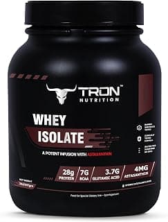 Tron Whey Isolate | Astaxanthin Infused Whey High Protein Low Carb Formula | Fast Absorbing Protein for Muscle Recovery & Lean Muscle Support | Gym Supplement for Men & Women | Easy to Digest Protein Powder (S’MORES CHOCOLATE FLAVOUR)