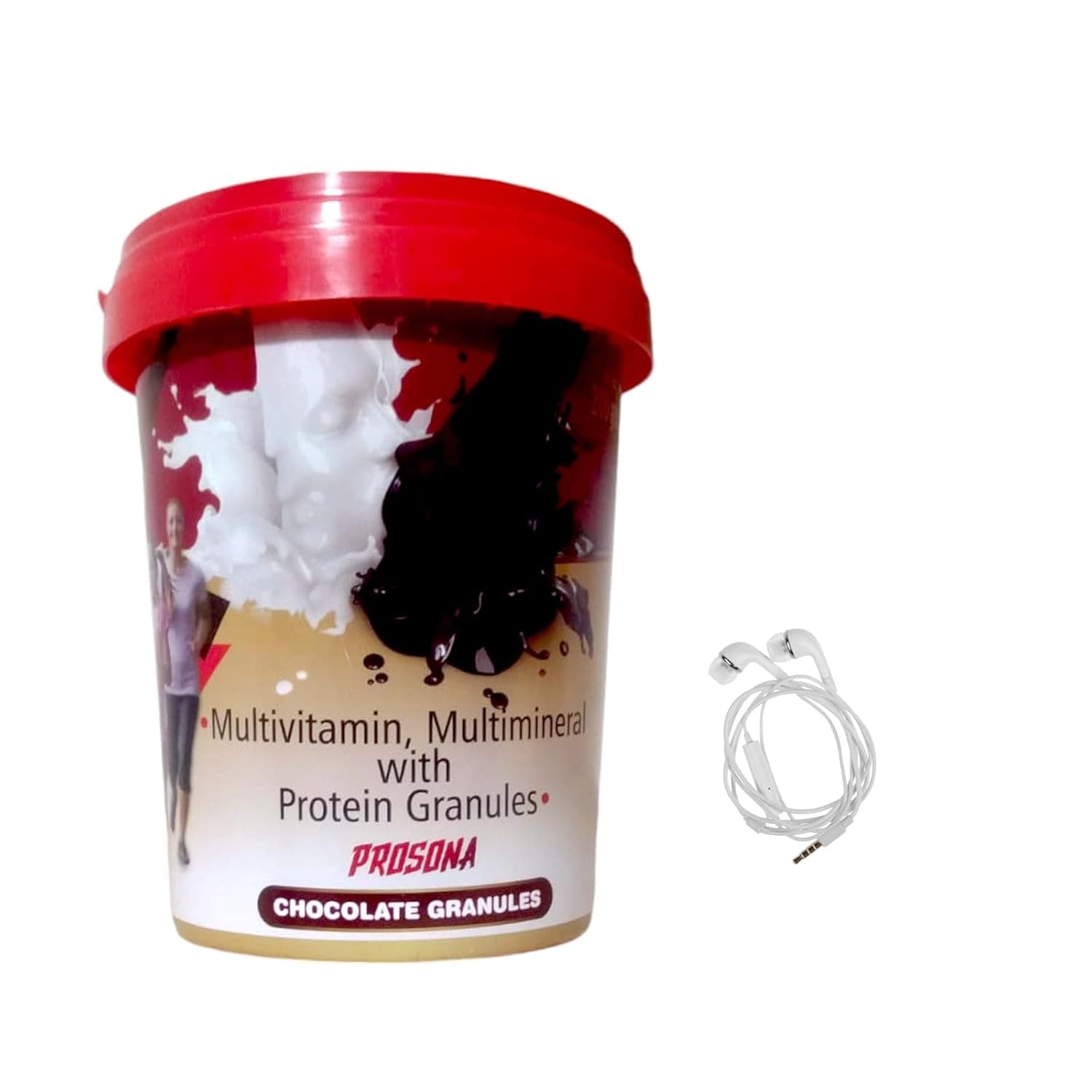 prosona protein granules muulty vitamines multyminerals choacklate granules 200g pack of 1 with earphone