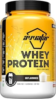 avvatar Whey Protein | 1Kg | Unflavoured | 27g Protein | 29 Servings | Isolate & Concentrate Blend