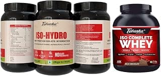 TATANKA NUTRITON Iso Hydro Whey Protein | 27G Isolate & Hydrolyzed Proteein | (2Kgs, Mango Ripe) And Isocomplete Whey Protein Isolate | Low Carb |(Milk Chocolate, 2Kgs)