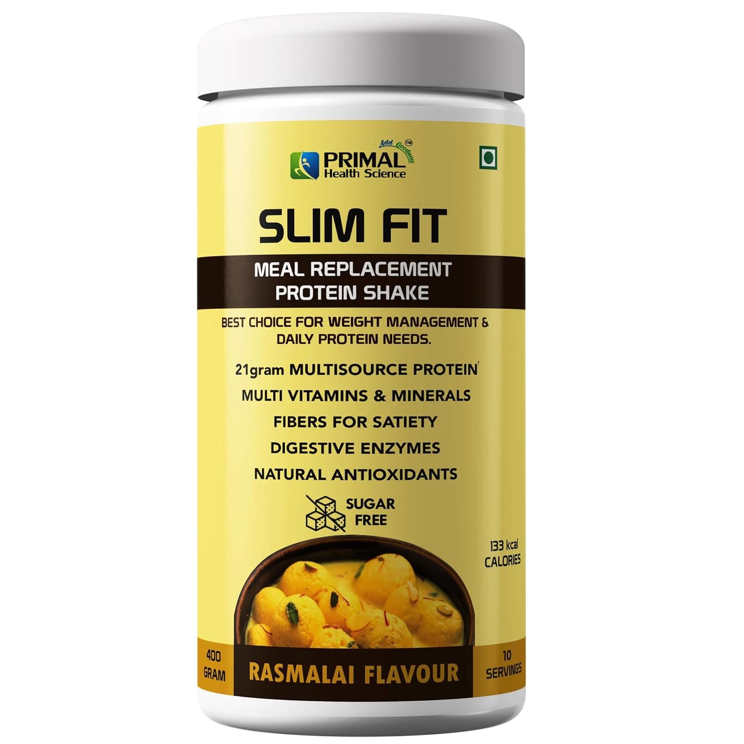 High Protein Meal Replacement Shake Powder | With 25 Vitamins & Minerals | Supports Active Lifestyle & Weight Management | Rasmalai Flavor | 400g