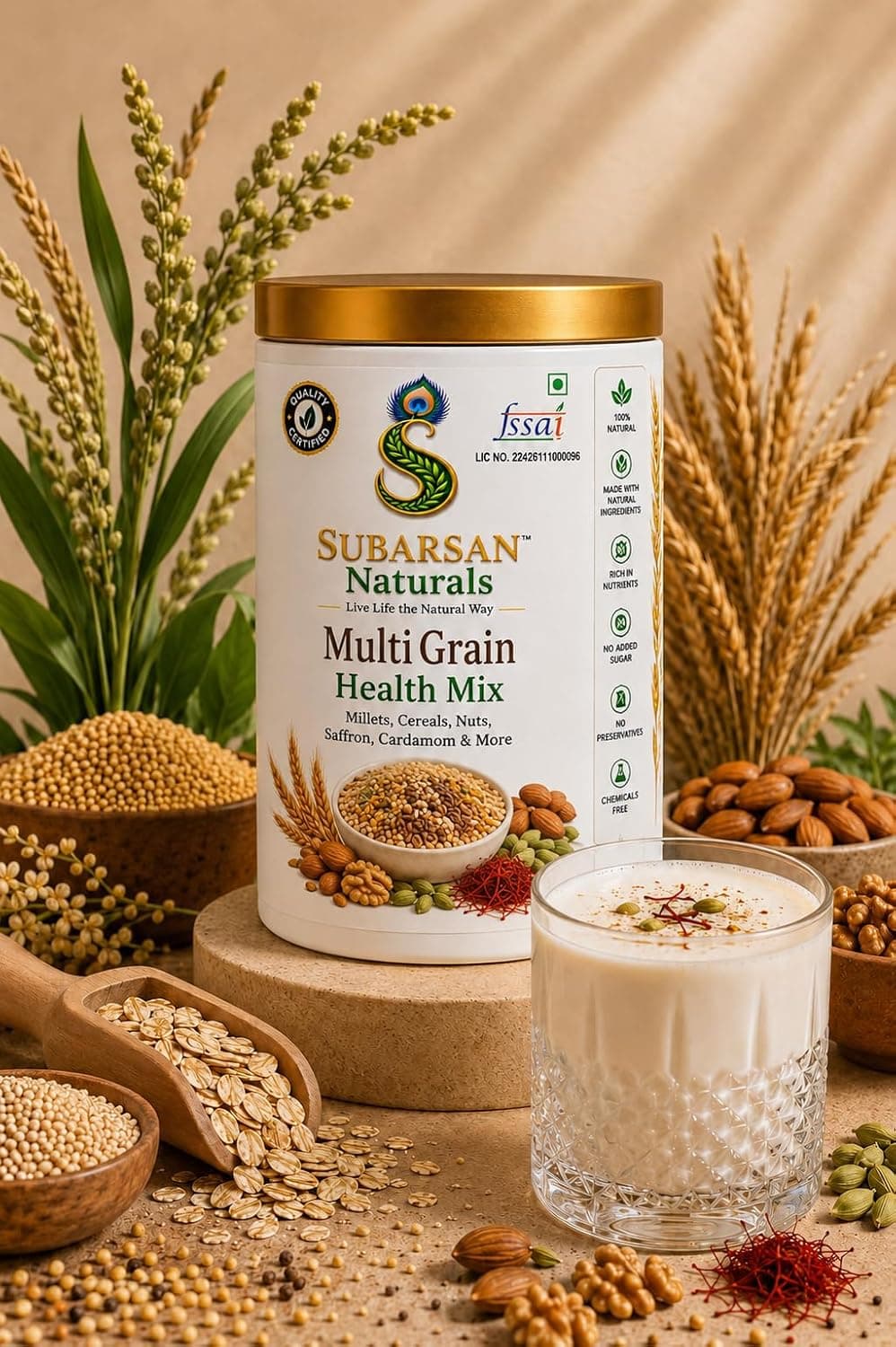 Protein Health Mix, 500g | Sprouted Millets & Seeds Powder | Plant-Based Nutrition | No Added Sugar | High Fiber | Homemade care health mix