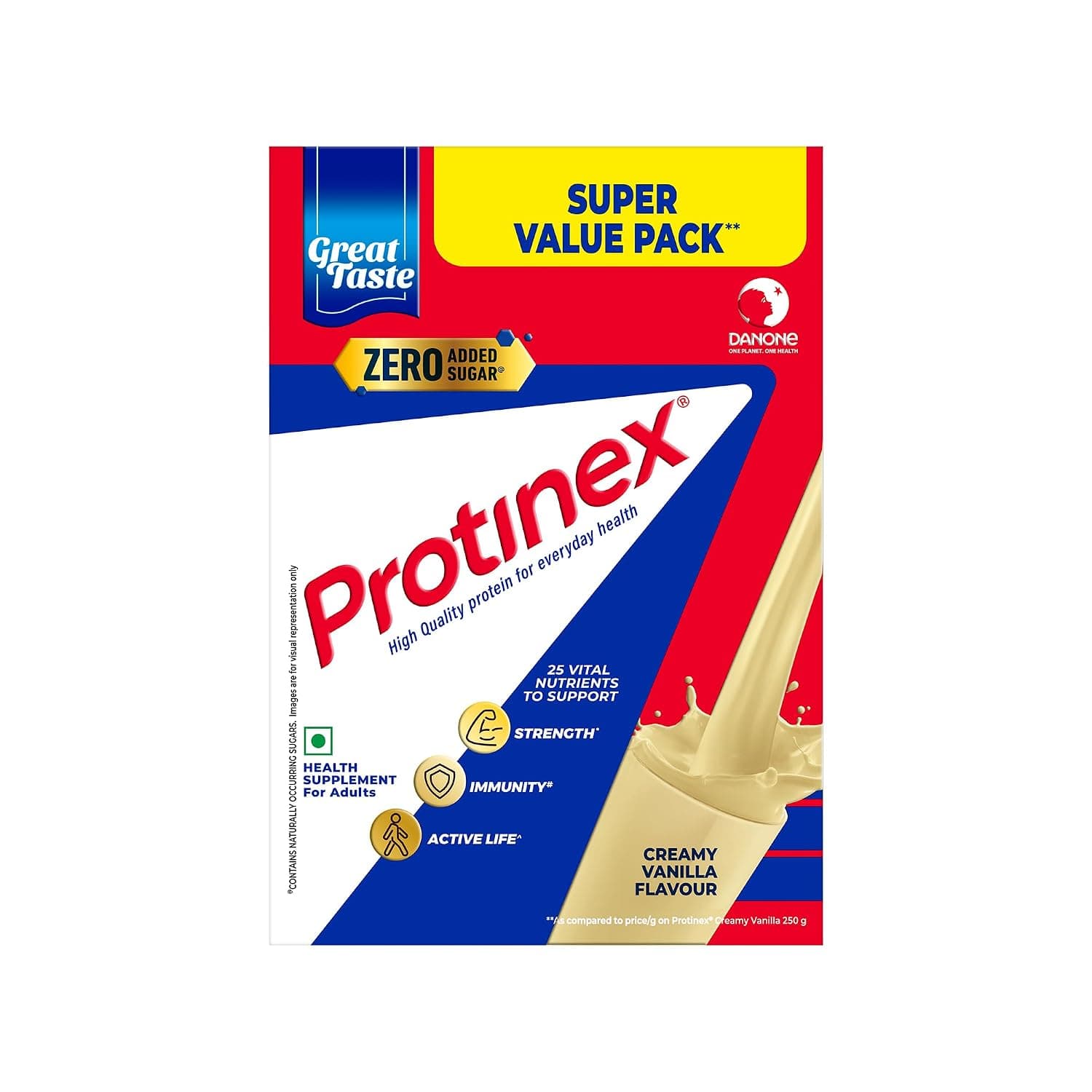 Protinex Creamy Vanilla, 1 Kg | Get 40% daily protein requirement for strong muscles when prepared with 200ml milk | High Protein | Zero Added Sugar | Nutritional Drink for Men and Women