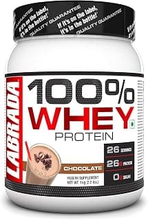 Labrada 100% Whey Protein Concentrate, Post Workout, 26g Protein, 0g Sugar, Chocolate, 2.2 lbs